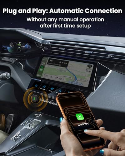 GEEKERA Wireless CarPlay Adapter for Apple: 2026 Model Wireless CarPlay for Car, Convert Cable to Wireless, Compatible with iPhone iOS 12+, USB A/C and Vehicles 2016+, Black