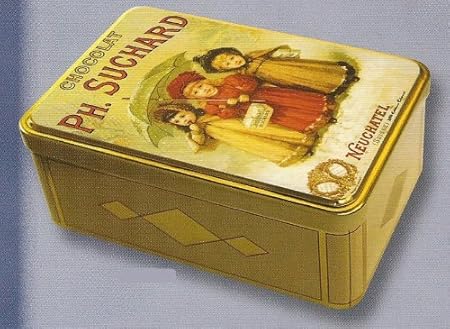 FRANCIA VINTAGE CAJA DE AZUCAR METAL 19x13x7cm CHOCOLATE SUCHARD: Amazon.es: Hogar
