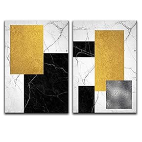 2 Panel Abstract Geometric Composition x 2 Panels