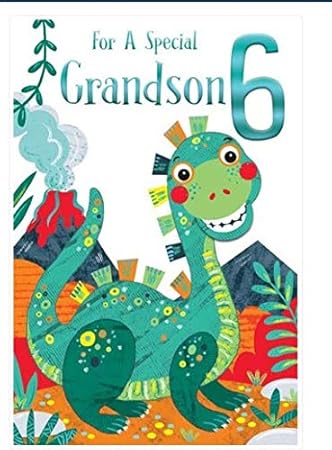 Biglietto Di Auguri Di Compleanno Per Nipote 6 Anni Motivo Dinosauro Amazon It Cancelleria E Prodotti Per Ufficio