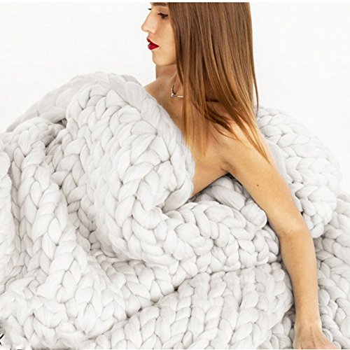 image for Smartcoco Handmade Knit Acrylic Blanket Throw Chunky Bulky Sofa Throw 