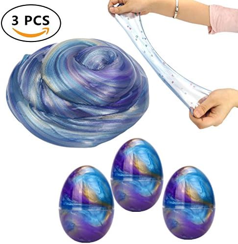 Soft Egg Slime - LemonGo Galaxy Jumbo Fluffy Floam Slime Stress Relief Toy Super Soft and Non-sticky, ASTM Certified,for Kids Boys and Girls,Adults