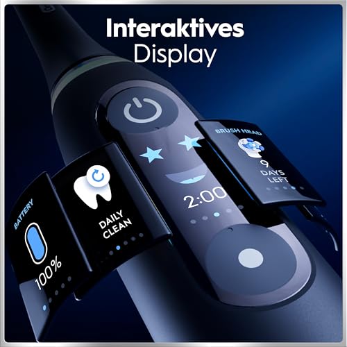 Oral-B iO Series 6 Elektrische Zahnbürste/Electric Toothbrush, 2 Aufsteckbürsten, 5 Putzmodi für Zahnpflege, Display & Reiseetui, Valentinstagsgeschenk für Ihn/Sie, Designed by Braun, black lava 10