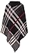 Crazy Girls Women's Checked Knitted Winter Tartan Cape Stylished Ladies Poncho Black