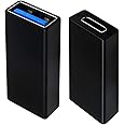 Duttek USB C to USB 3.0 Adapter, USB C Female to USB Female Adapter, USB C Female to USB 3.0 Female Adapter Connector, USB to USB C Adapter Compatible with MacBook Pro, Laptop 2 Pack (Black)