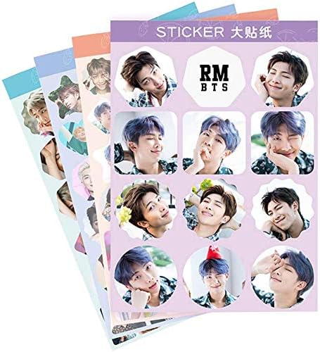 Zhongyanxin 4Pcs/Pack BTS Bangtan Boys Stickers DIY Hand-Account Cute Expression Stickers Gift for Fans(BTS)(Style 05)