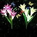 Adamluvs Solar Lights Outdoor,Solar Flowers, Solar Flower Stake Lights,Color Changing Solar LED Flower Lights with 12 Pcs Butterfly Stakes for Garden, Patio, Backyard Decorating (Purple & White)