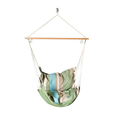 Slack Jack Cushion Fabric Swing (Green, Blue and Brown)
