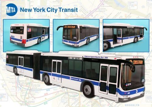 DARON NEW YORK CITY NYC MTA ARTICULATED HYBRID BUS REPLICA 1/45 O SCALE MODEL by Enigmatoys