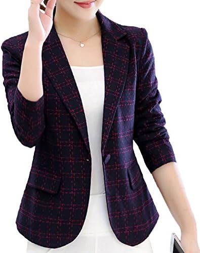 SiYuan Womens Fashion Work Office V Neck Fake Pocket Blazer Jacket Red US6/Tag 2XL