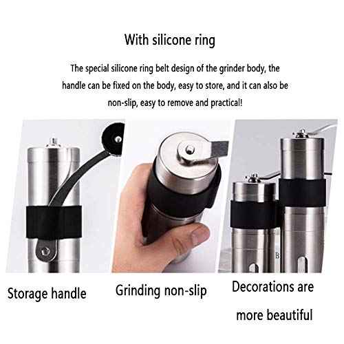 HaoLi Kreative handgekurbelte Kaffeemaschine, Edelstahlmühle, Abnehmbarer und waschbarer Körper, Keramikschleifkern… – Bild 8