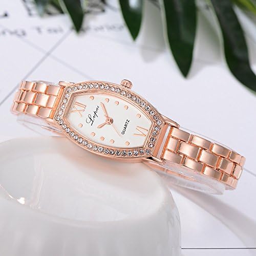 Upxiang Lvpai Women's Watch Crystal Diamond Bracelet Stainless Steel Quartz Wrist B