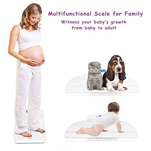 Okela Digital Baby Scale Pet Scale, Multi-Function Digital Scale Measure Baby to Adult / Pet Weight Accurately, 220 Pound (lbs) Capacity with Precision Â± 10g, Blue Backlight, Kg/oz/lb Available