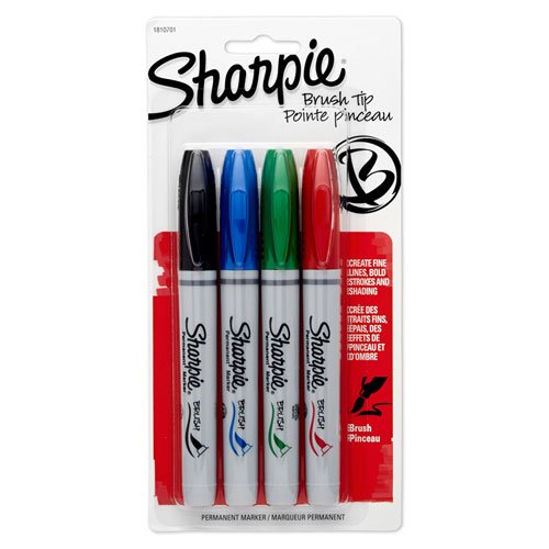Sharpie 1810701 brush tip permanent marker, assorted co…