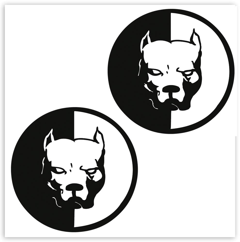 SkinoEu® 2 x Self-Adhesive Stickers Vinyl Decal Pitbull Dog Laptop iPad Car Window Auto Moto Helmet Bike Skate Truck Tuning B 5