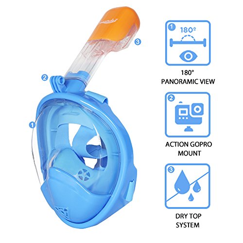 Swonder Snorkel Full Mask XS Baby Blue SWD001 - Thumbnail 3