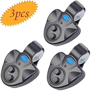Bluesees Lot De 3 Alarmes De Pêche électroniques Sensitives Pour Canne à Pêche Indicateur De Morsure Led Lumière De…