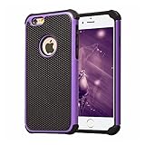 iPhone 6 Case,iPhone 6S Case,GOGING Impact Resistant Double Layer Shockproof Hard Shell Case Compatible for Apple iPhone 6/6S 4.7 inch (Purple)