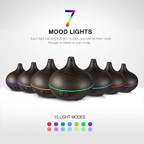 VicTsing 150ml Mini Aroma Essential Oil Diffuser, Wood Grain Import