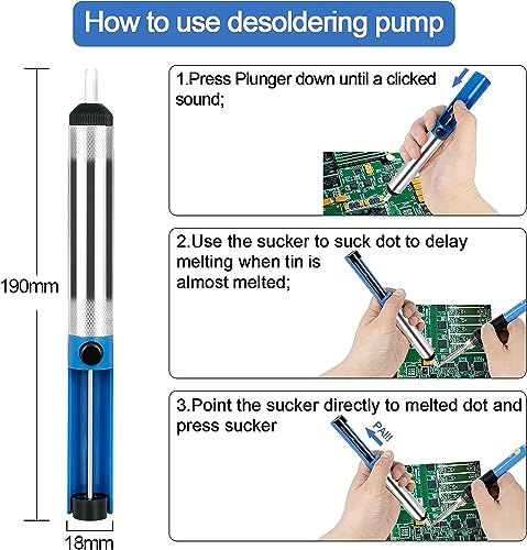 Azonee Soldering Iron Kit, Soldering-Iron Gun with Adjustable Temp and ON/Off Switch, 5 Soldering Tips, Desoldering Pump, Solder Wire, 2 in 1 Wire Stripper Cutter, Soldering Iron Stand, Tool Case