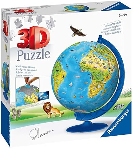 ravensburger children's world globe 180 piece 3d jigsaw puzzle