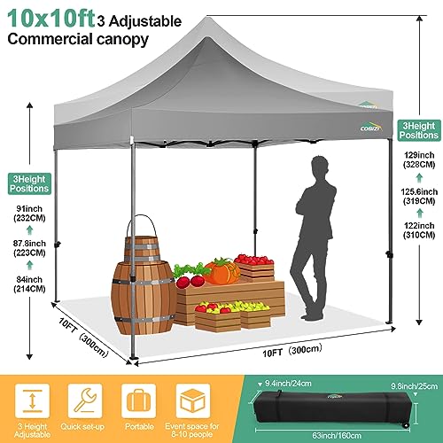 COBIZI 10x10 Heavy Duty Pop-up Canopy Tent Review: Commercial Gazebo with Sidewalls image 31