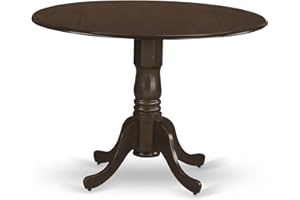 East West Furniture DLT-ESP-TP Dublin Modern Kitchen Table - a Round Dining Table Top with Dropleaf & Pedestal Base, 42x42 Inch, Espresso