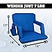 Alpcour Reclining Stadium Seat – Wide Bleacher Chair with Back Support and Cushion, Armrests, Side Pockets, and Bleachers Hook – Best Stadium Seats Chairs for Camping, Kayak, & Paddle Board Backs