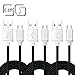 Micro USB Cables [3-Pack], iSeeker 6.6ft Premium High Speed USB 2.0 A Male to Micro B Sync and Charge Cables for Samsung, HTC, Motorola, Nokia and More Android Phone (Black)