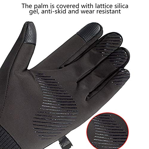 Guantes de Pantalla Táctil Guantes Cálidos A Prueba de Viento Guante Escalada Antideslizante Impermeable de Terciopelo para Hombre y Mujer (L)