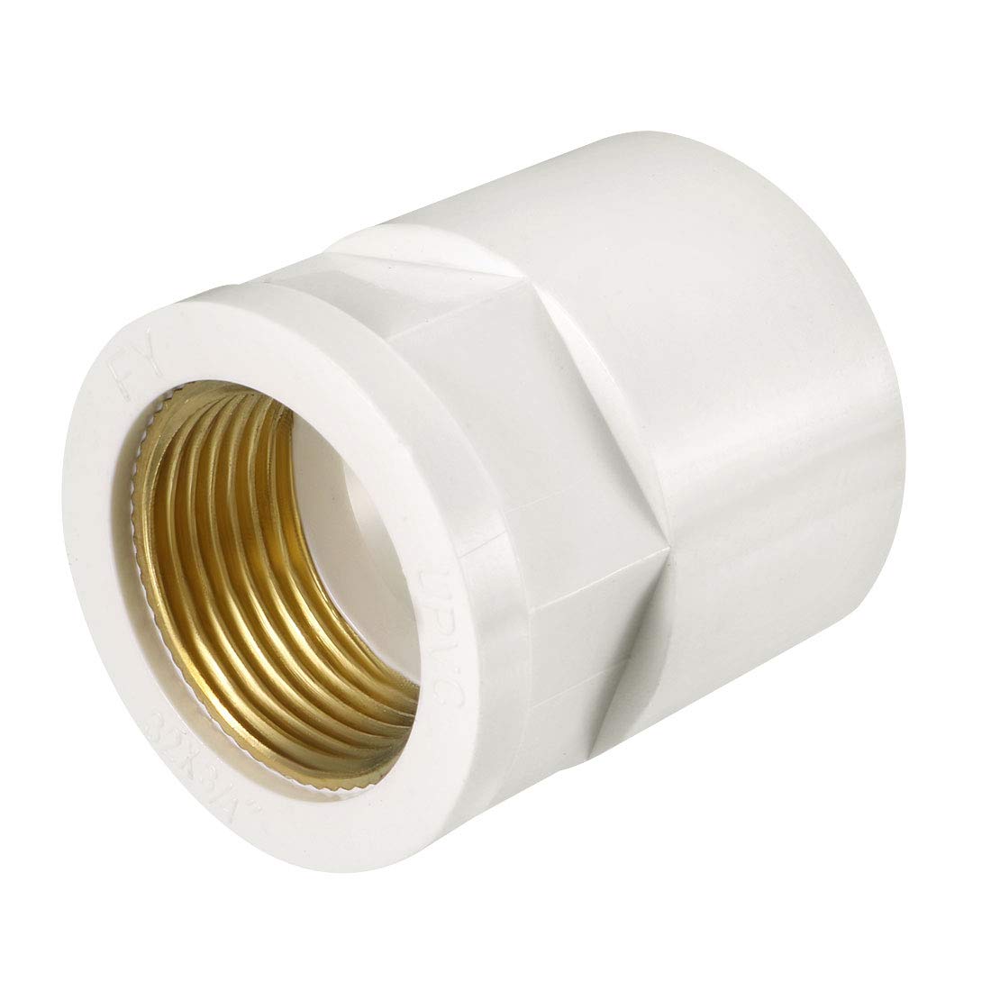 sourcing map 32mm Slip x 3/4 NPT Female Brass Thread PVC Pipe Fitting Adapter 2 Pcs