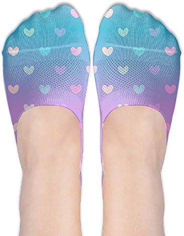 Colorful Love Heart Low Cut No Show Casual Crew Ankle Socks
