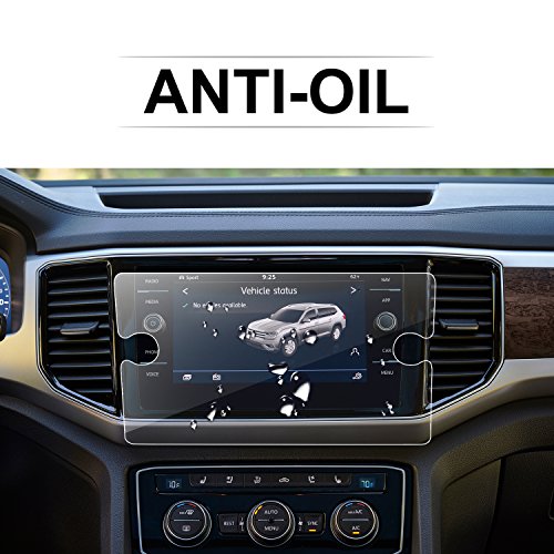 LFOTPP 2018 Volkswagen Atlas 8 Inch Tempered Glass Car Navigation Screen Protector, [9H] Infotainment Screen Center Touchscreen Protector Anti Scratch High Clarity