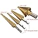 DRILLPRO 4Pcs HSS Titanium Coated Step Drill Bits Set Total 38 Sizes SAE Size Bits