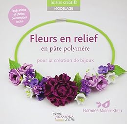 Fleurs en relief en pâte polymère pour la création de bijoux