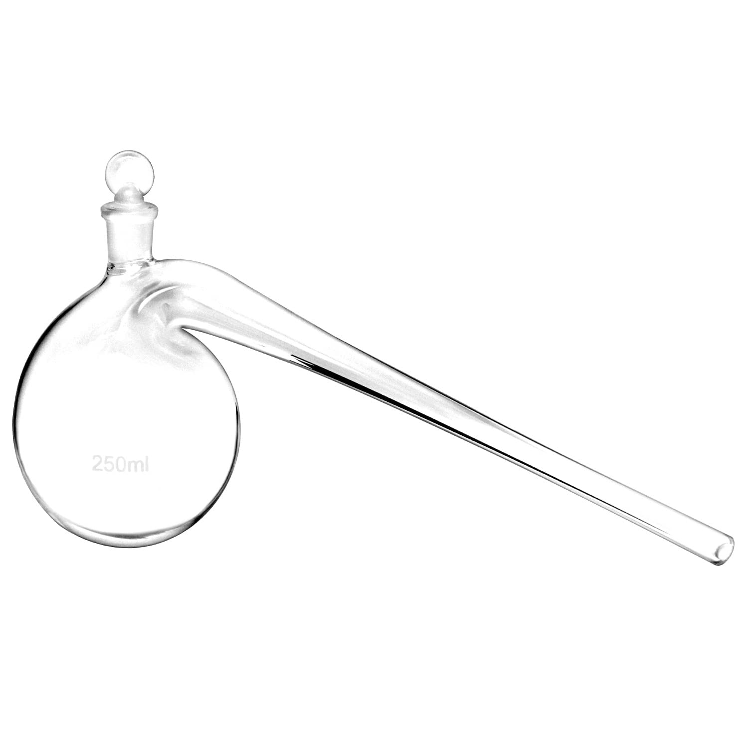 Photo 1 of QWORK Distillation Retort, 250ml Lab Distillation Apparatus with Round Bottom and Ground Glass Stopper, for Distilling High Boiling Liquids