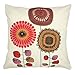 NYKKOLA Soild Linen Abstract Sunflower Throw Pillow Covers Set of 4, Decorative Pillowcase Cushion Cover for Sofa Bedroom Car 18 x 18 Inch 45 x 45 cm (Style 01)