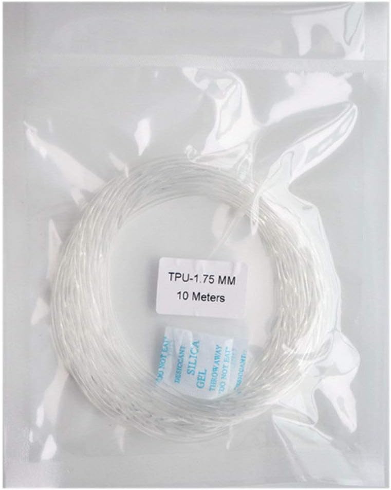 3D Printing Filament,Fayella 1.75mm 10 meters 30g Soft Flexible Rubber TPU Filament Sample 3D Printer Consumable Pen Material Printing Supplies,Translucent