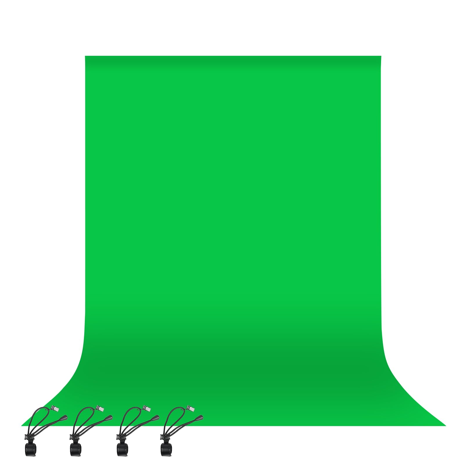 EMART 2.4x3.0m/8x10ft Green Screen Backdrop,High Density Polyester Fabric Photography Greenscreen Background with 4 Spring Clamps for Video Studio Portraits Parties