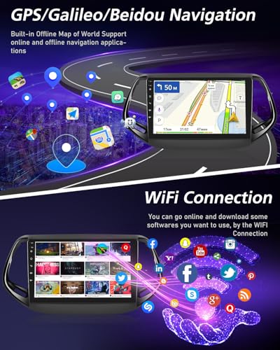 NHOPEEW Qualcomm 8 Core 4+64G Autoradio per Jeep Compass 2017-2021 - 10 pollici Radio Supporto Carplay&Android Auto 5G Wifi&GPS DSP 3D Auto Mondel Display Ventola di raffreddamento