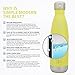 Simple Modern Stainless Steel Vacuum Insulated Double-Walled Wave Bottle, 17oz - Lemon Tonic