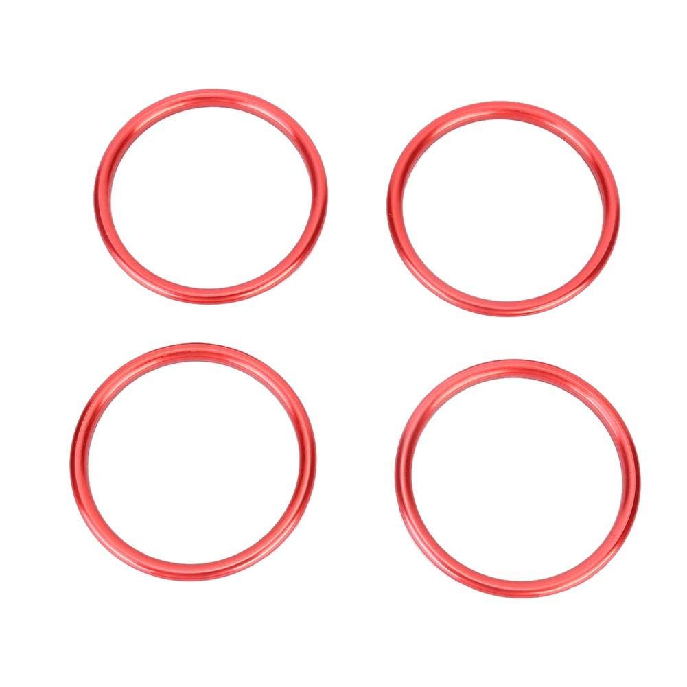 Air Vent Decoration Trim, 4pcs Car Interior Console Air Conditioning Port Decoration Ring Air Vent Outlet Cover Trim Decorative Ring Red Aluminum Alloy Compatible with A1