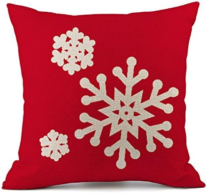 KpopBaby Vintage Christmas Jolly Santa Clau Square Pillowcase Cushion Cover Case 18" X 18" (18" X 18", Red)