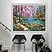5D DIY Diamond Painting by Numbers Kits for Adult Kids, Full Drill Diamond Painting Dotz Dream Riverside Landscape Wall Decor Painting Stickers Arts Craft for Home