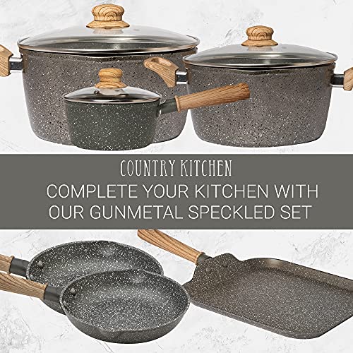 Country Kitchen Cookware Aluminum Saucepan, 1.5 Quart, Non Stick