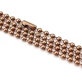 CleverDelights 3.2mm Ball Chain Necklaces - Antique Copper Color - 20 Pack - 24 Inch Length