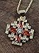 Nazareth Store Gold Plated Silver Catholic Jerusalem Cross Pendant Red Garnet Crystal Stone Necklace 20