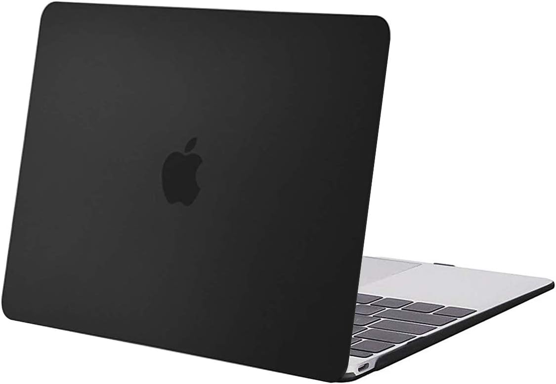 MOSISO Plastic Hard Shell Case Cover Compatible with MacBook 12 Inch with Retina Display (Model A1534, Release 2017 2016 2015), Black
