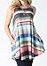 Poulax Women Loose-fit Sleeveless Lightweight T-Shirt Tunic Tank Top (XL=US16-18, Mulit Blue)