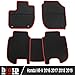 biosp Car Floor Mats Replacement for HR-V HRV 2016 2017 2018 2019 2020 2021 Front and Rear Seat Heavy Duty Rubber Liner Black Red Vehicle Carpet Custom Fit-All Weather Guard Odorless